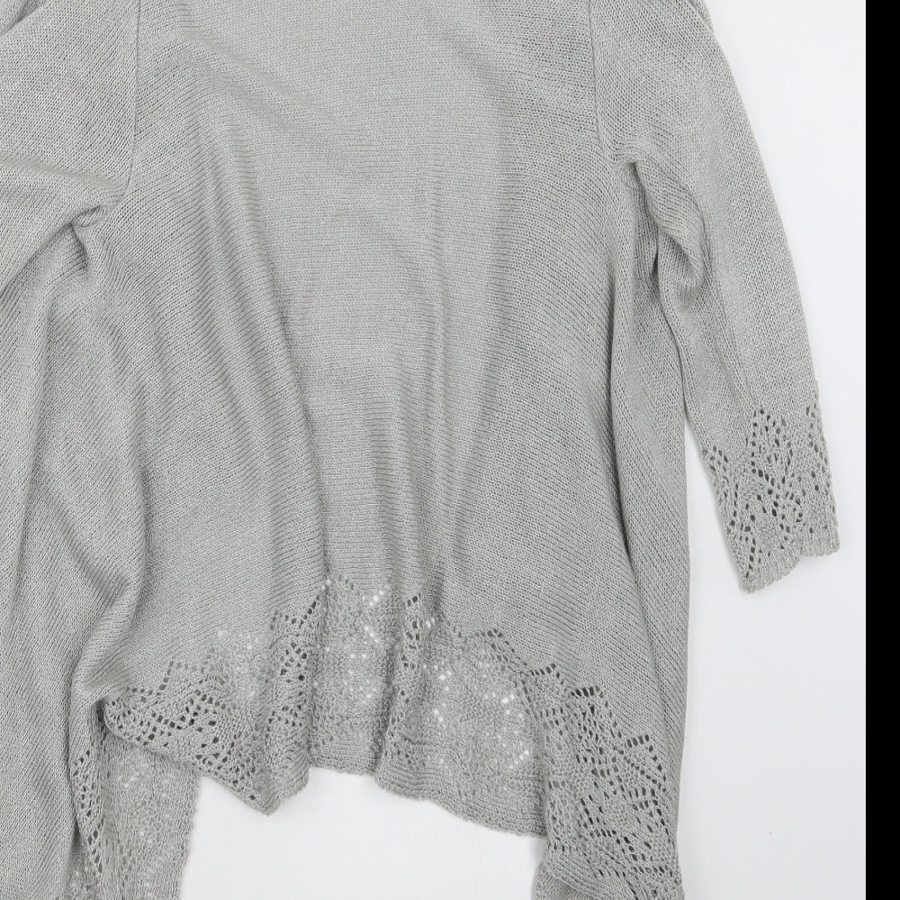Soon Womens Grey  Knit Cardigan Jumper Size S