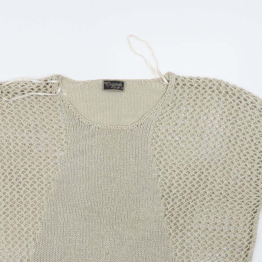 Originals Womens Beige  Knit Pullover Jumper Size M