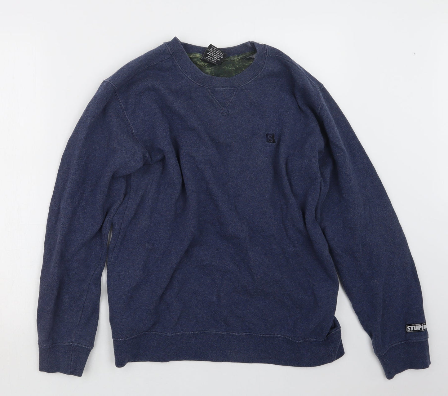 Stupid Mens Blue   Pullover Jumper Size M