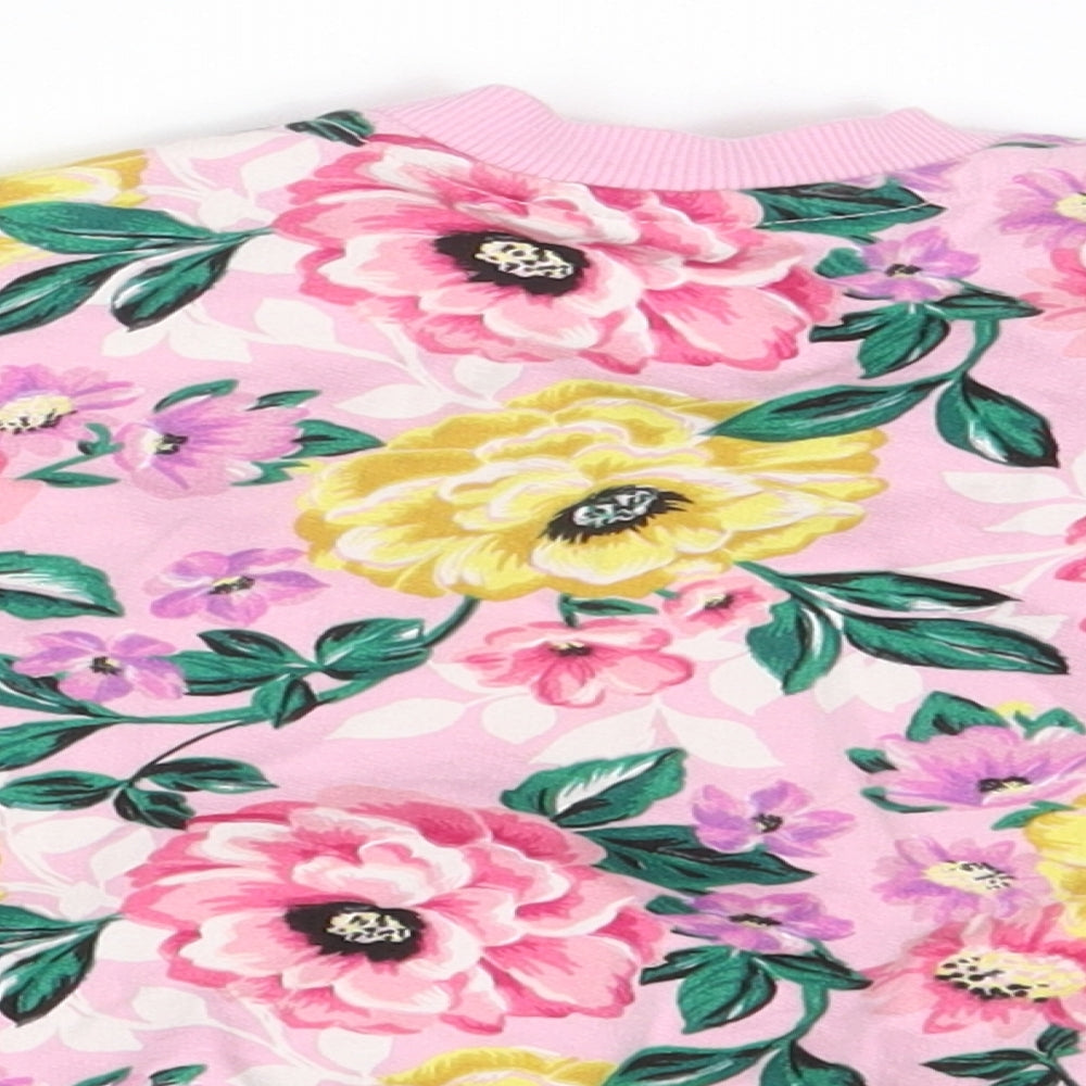 Nutmeg Girls Pink Floral  Pullover Jumper Size 0-3 Months