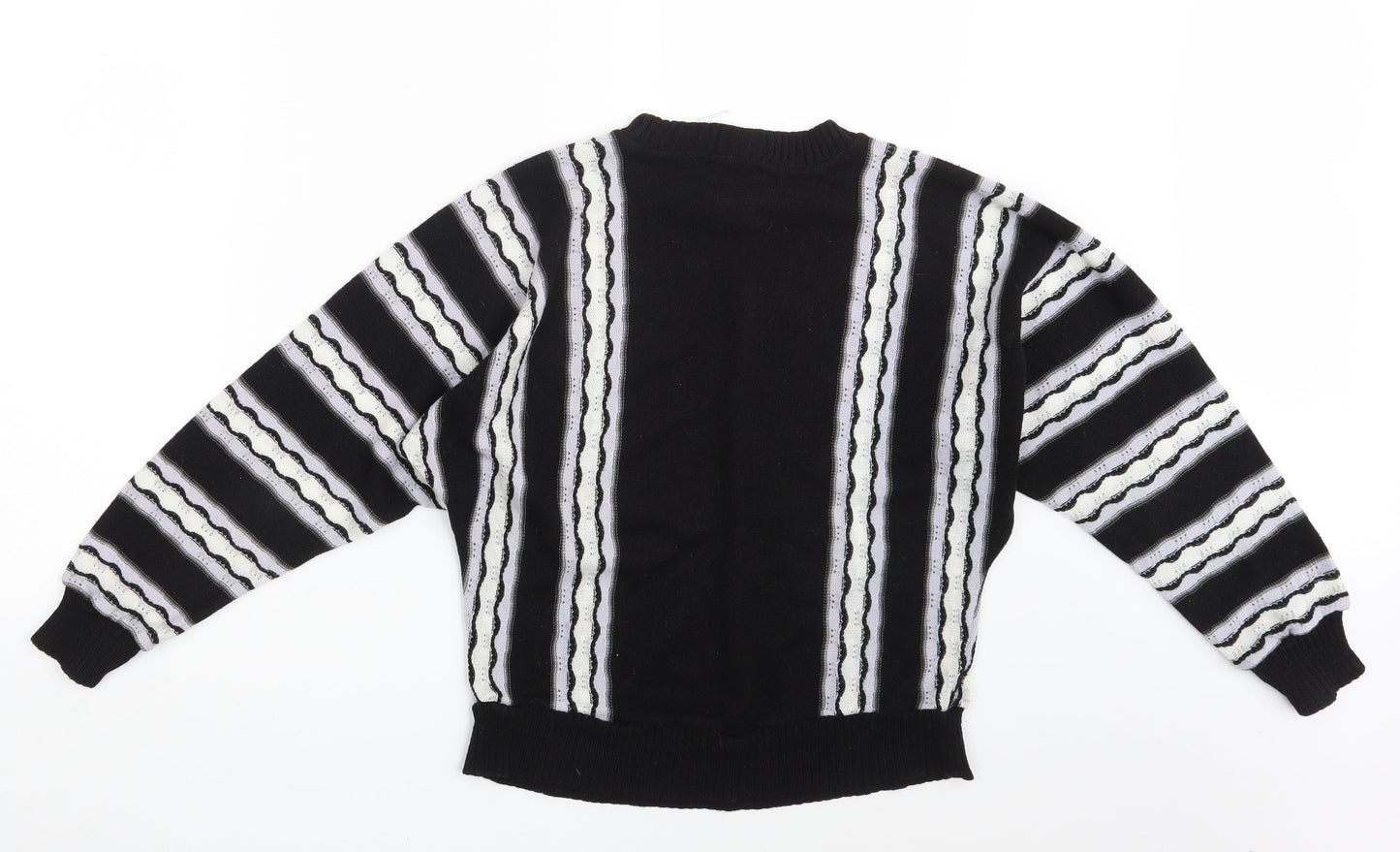 Preworn Womens Black Striped  Pullover Jumper Size 10