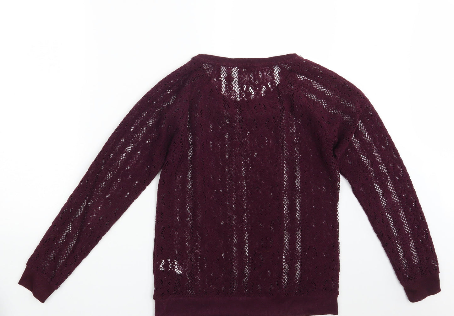 New Look Womens Purple Floral  Pullover Jumper Size 8