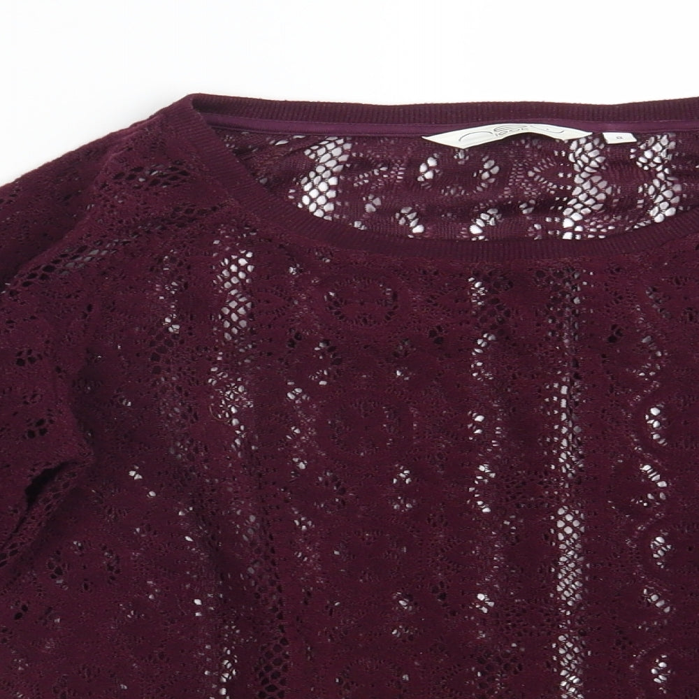 New Look Womens Purple Floral  Pullover Jumper Size 8