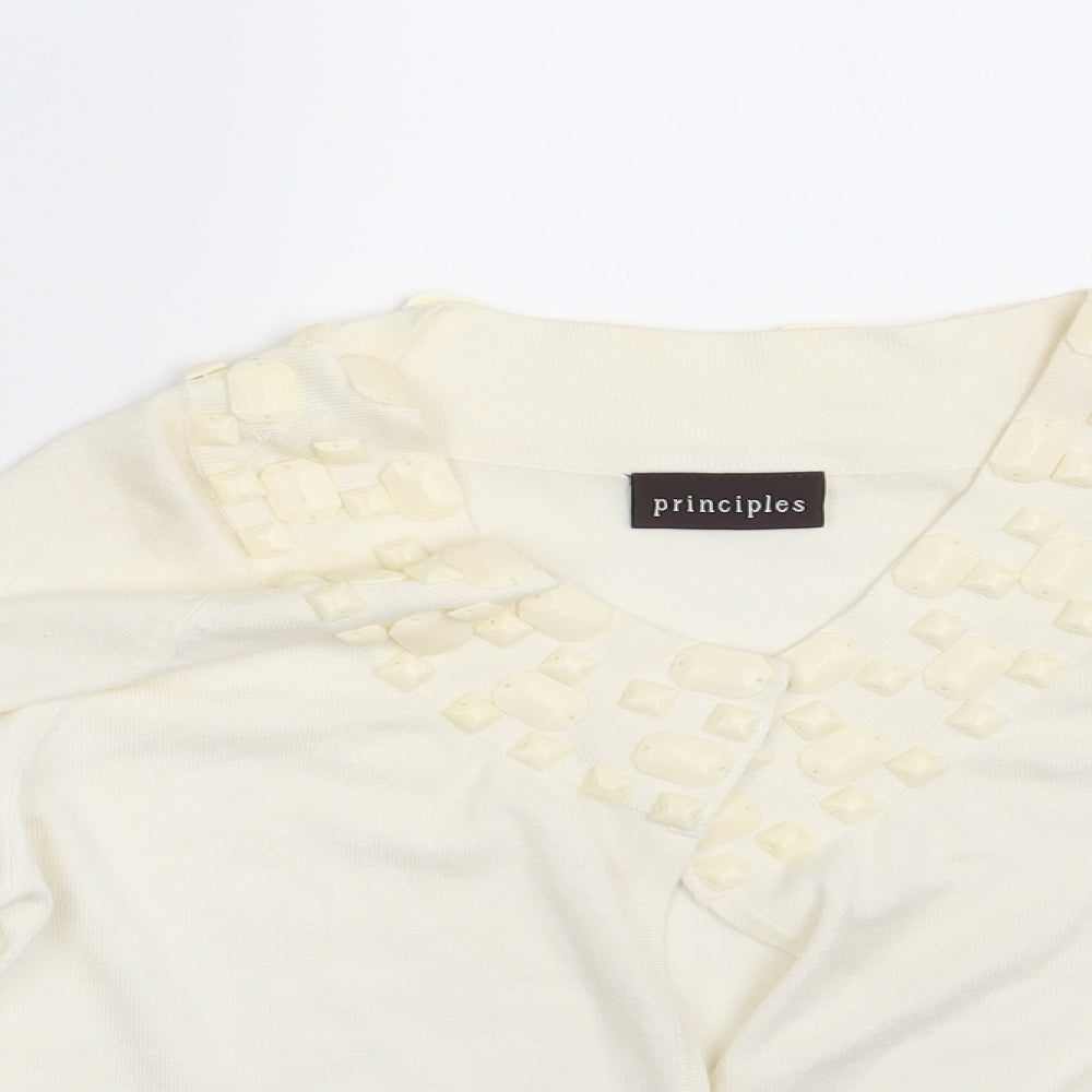 Principles Womens Ivory   Cardigan Jumper Size 12
