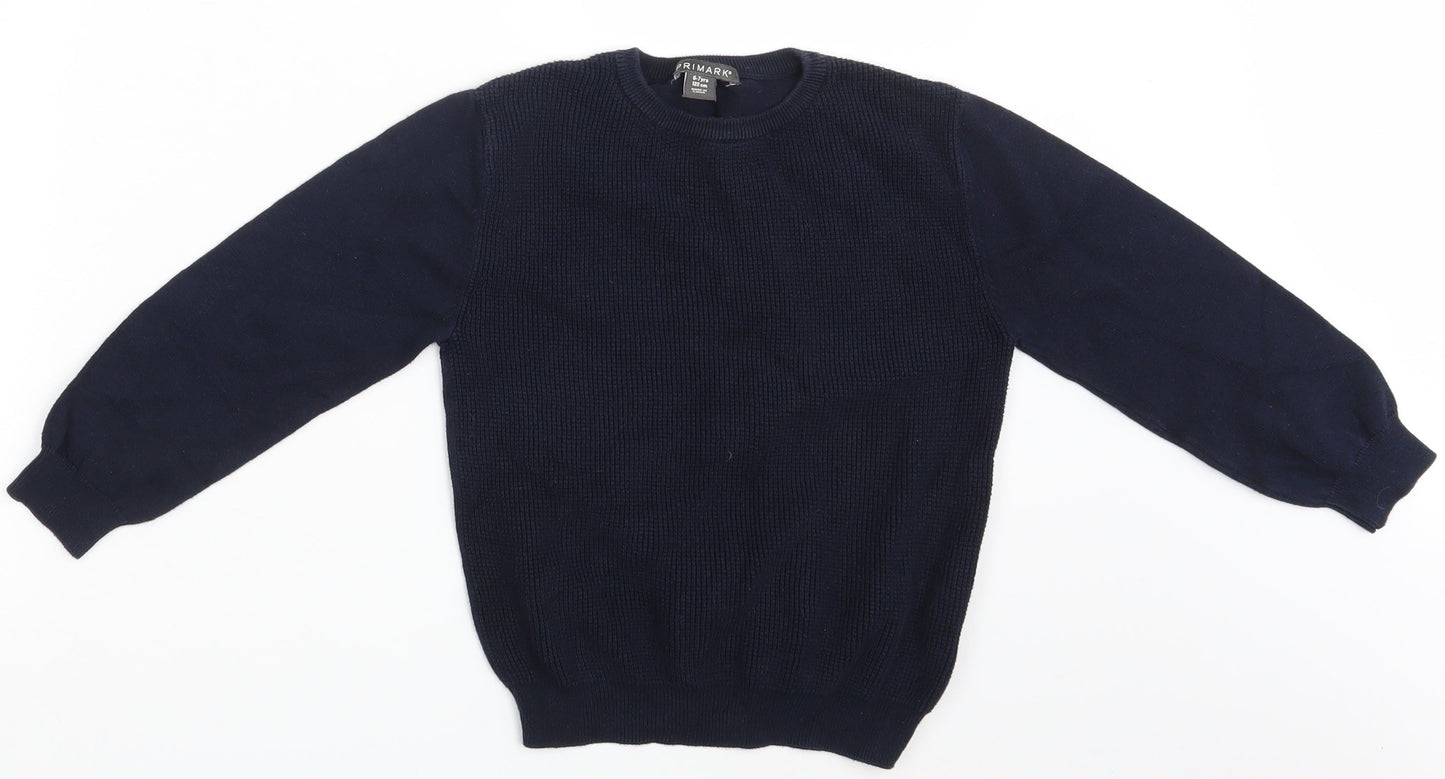 Primark Boys Blue   Pullover Jumper Size 6-7 Years