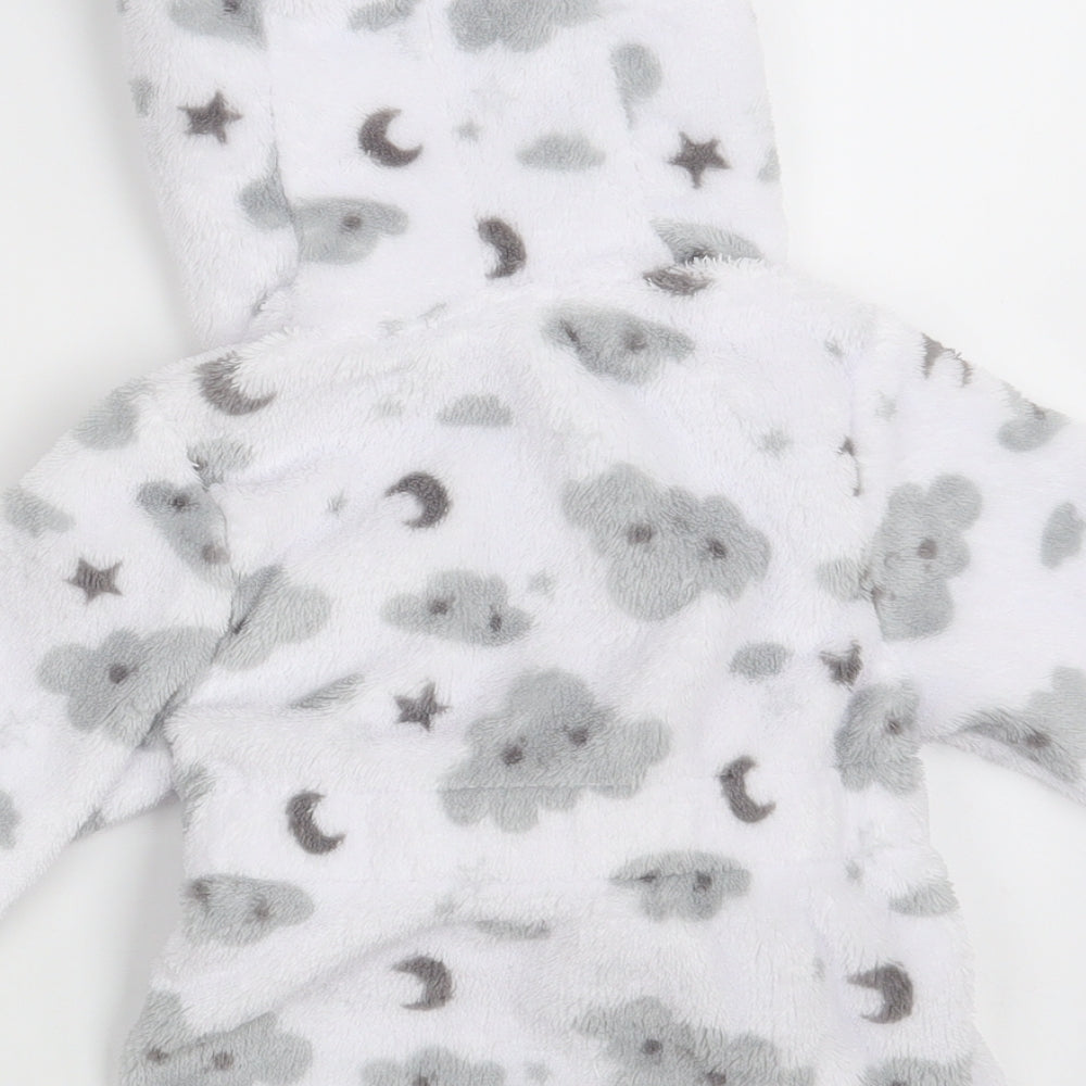 Studio Girls White Solid  Babydoll Robe Size 6-9 Months  - EMMIE