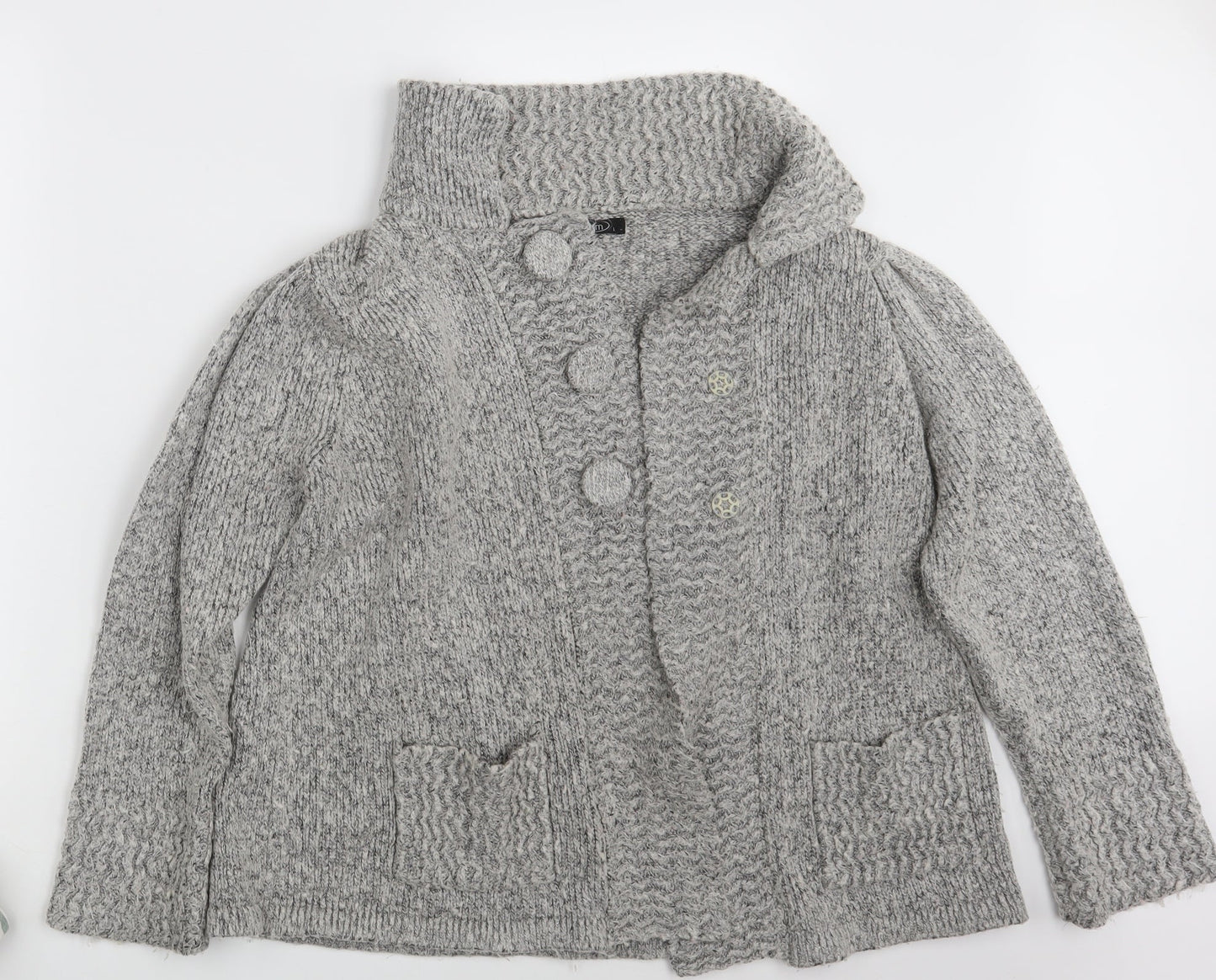 BM Womens Grey   Cardigan Jumper Size L
