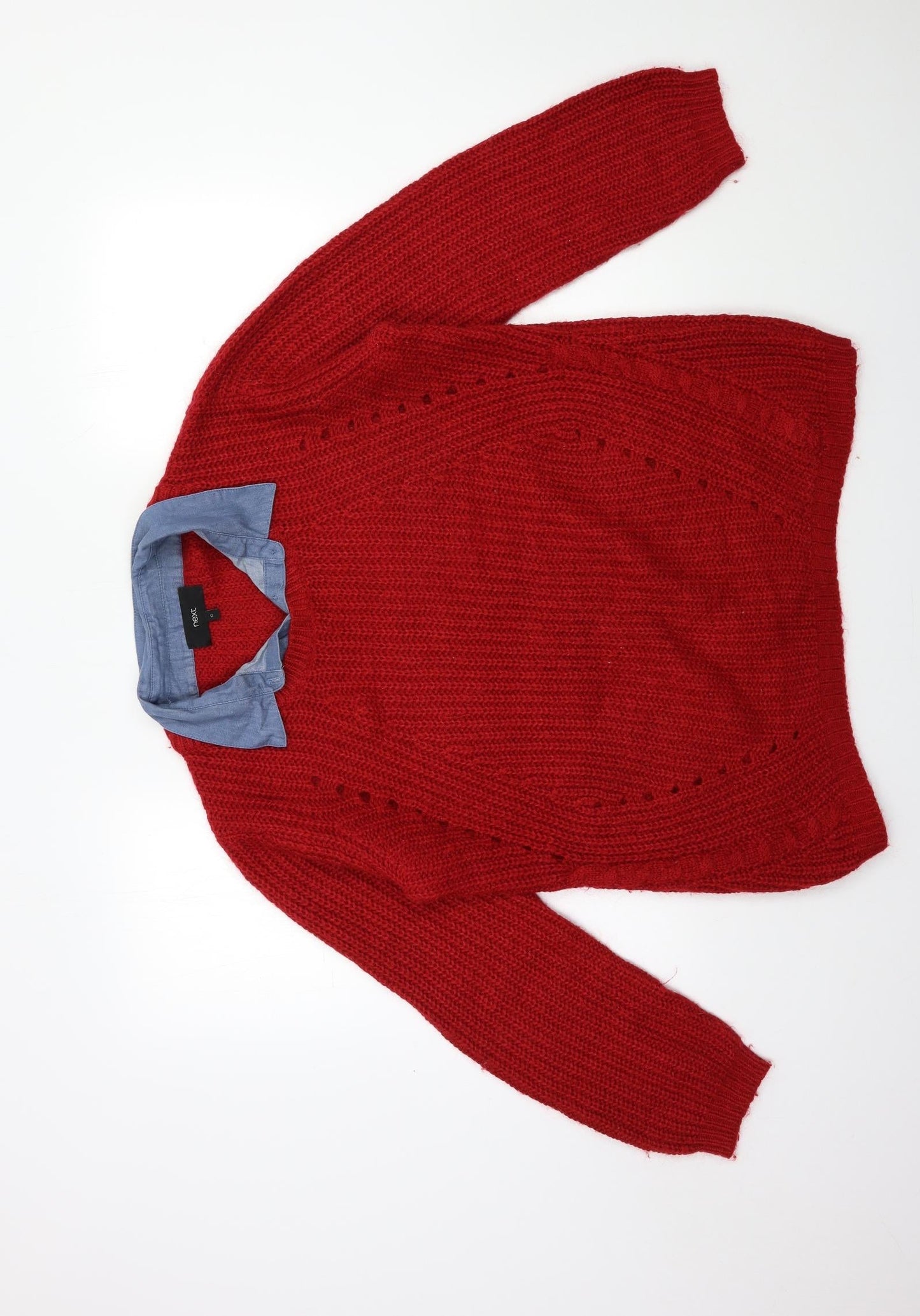 NEXT Womens Red  Knit Pullover Jumper Size 12
