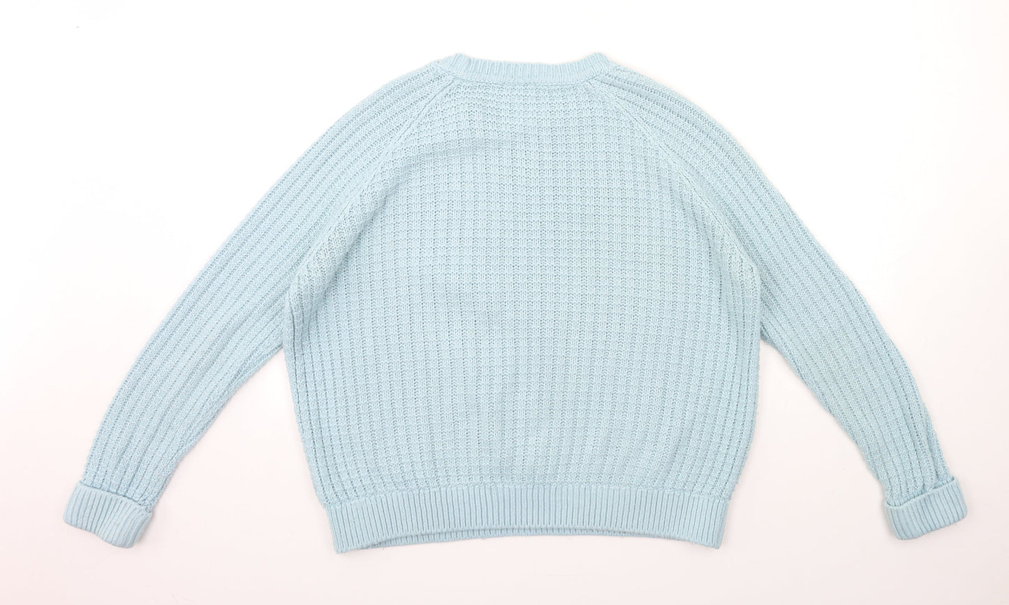 Topshop Womens Blue  Knit Pullover Jumper Size 12