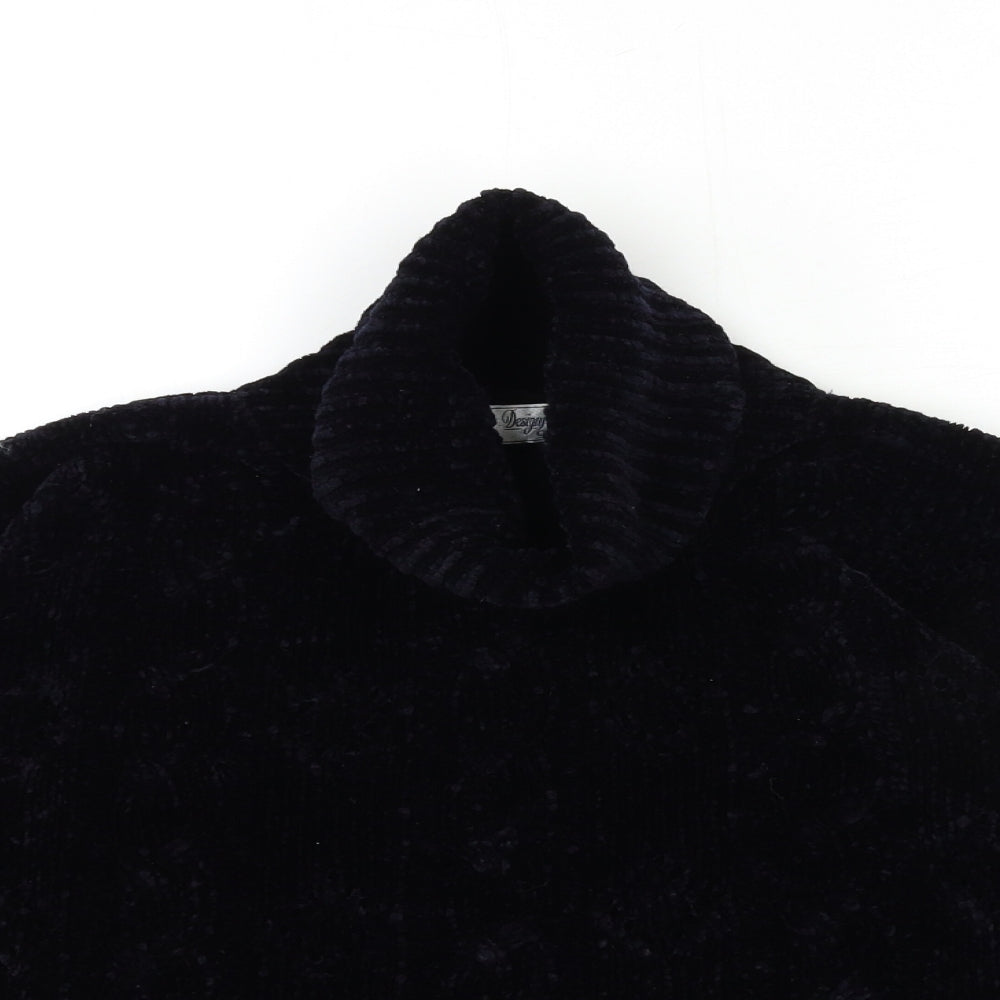 Design Essentials Womens Black  Knit Pullover Jumper Size S