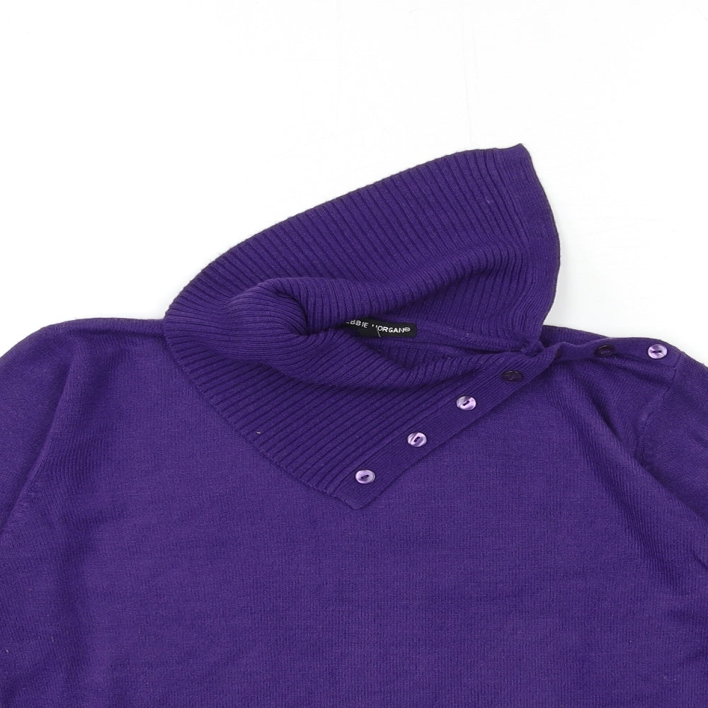 Debbie Morgan Womens Purple  Knit Pullover Jumper Size M