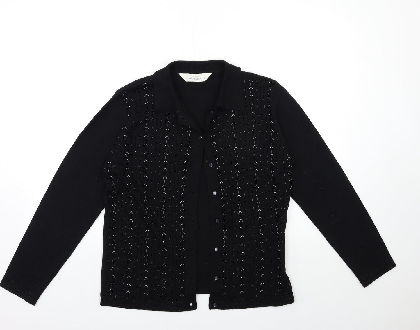 Marks and Spencer Womens Black  Knit Cape Jumper Size 14