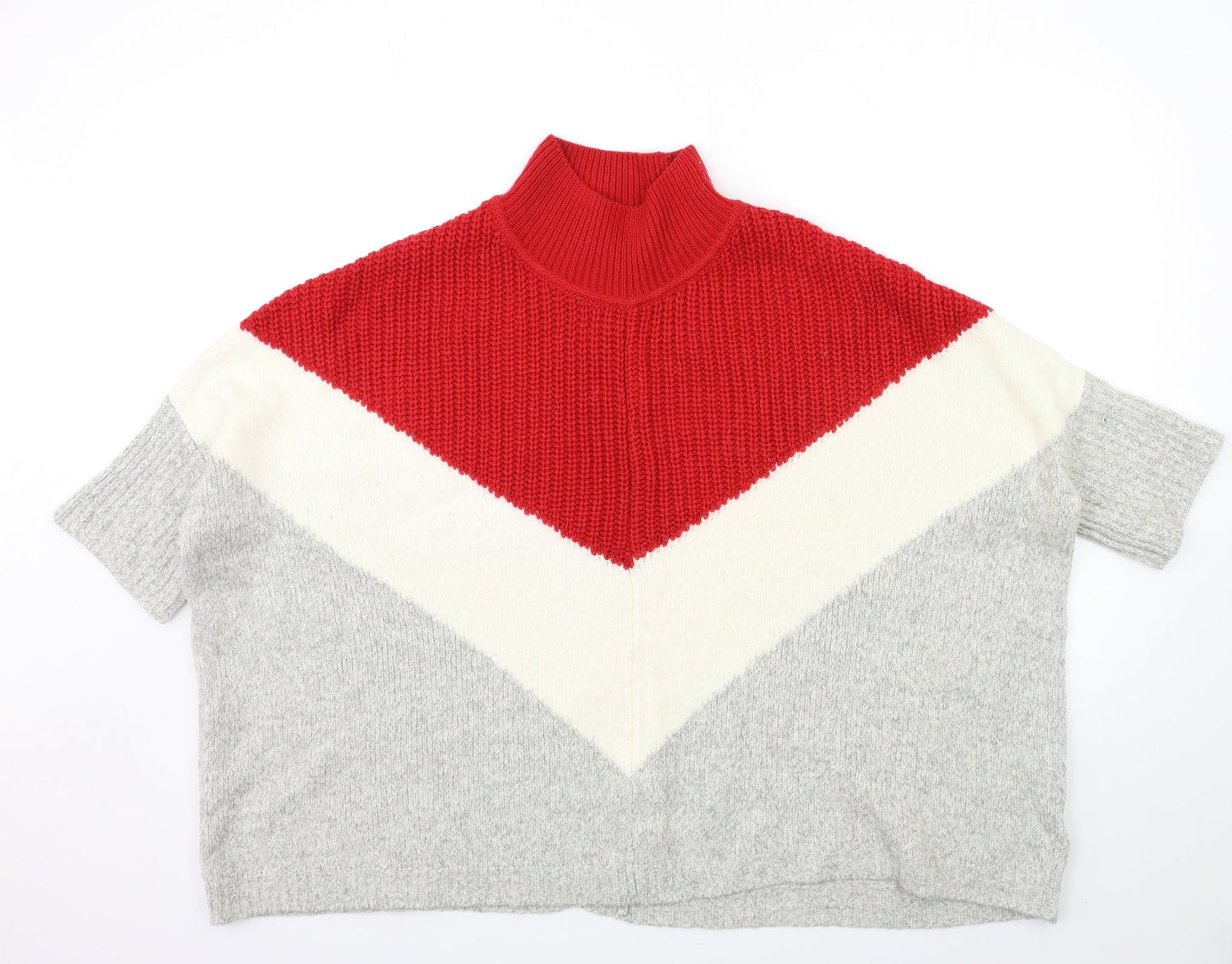 Marks and Spencer Womens Red Striped Knit Pullover Jumper Size M