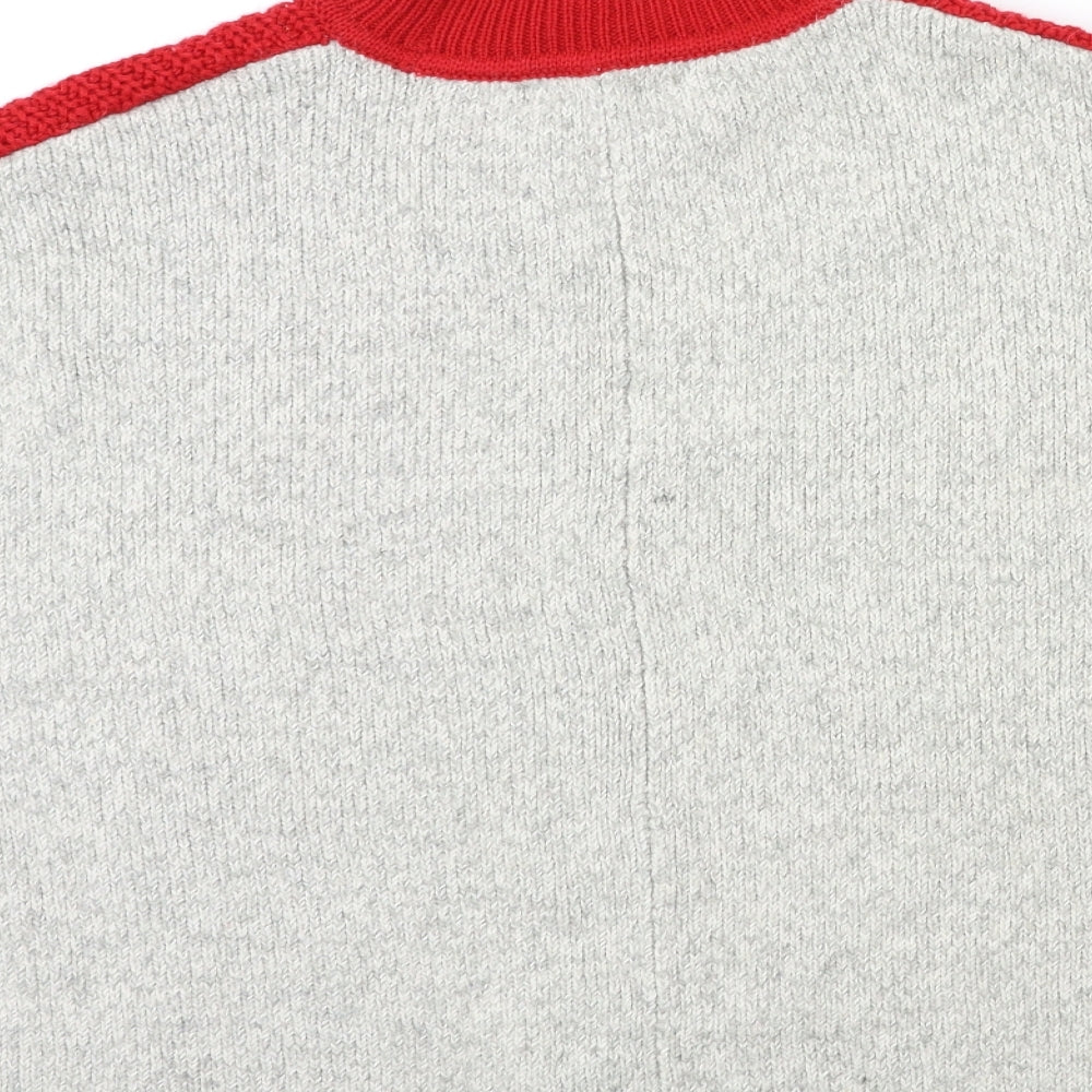 Marks and Spencer Womens Red Striped Knit Pullover Jumper Size M