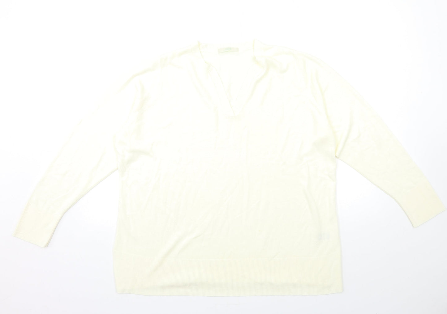 Marks and Spencer Womens White  Knit Pullover Jumper Size 20