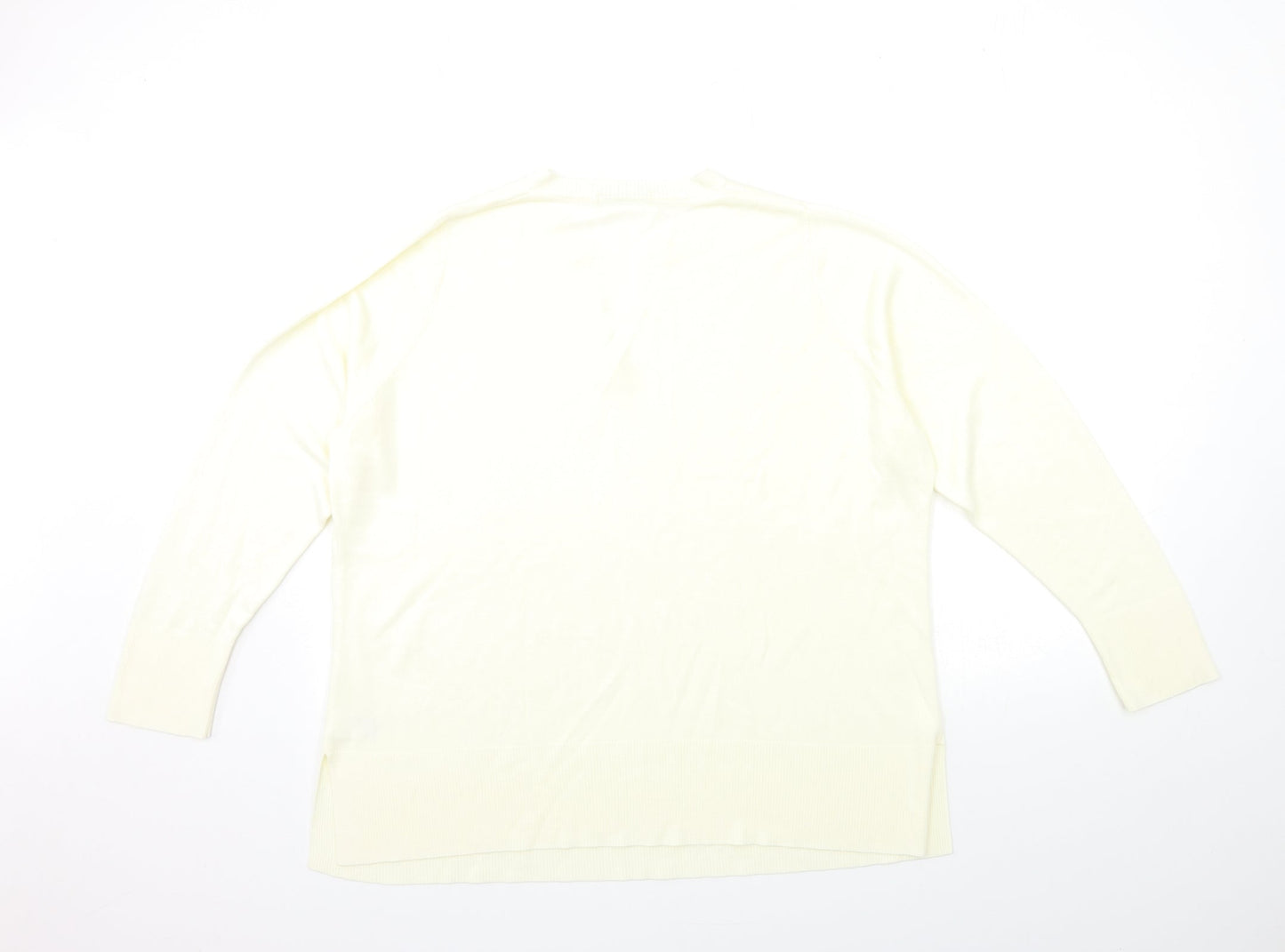 Marks and Spencer Womens White  Knit Pullover Jumper Size 20