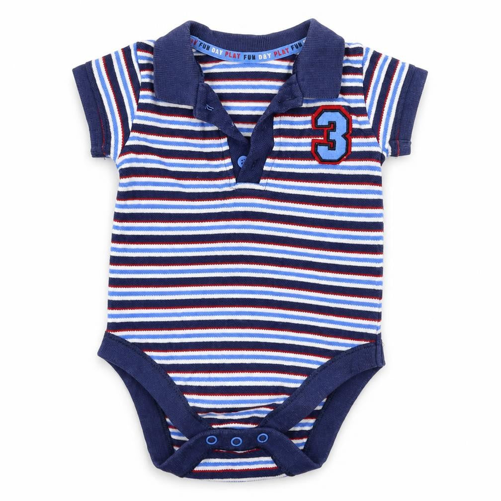 Marks and Spencer Baby Blue Striped  Babygrow One-Piece Size 9-12 Months