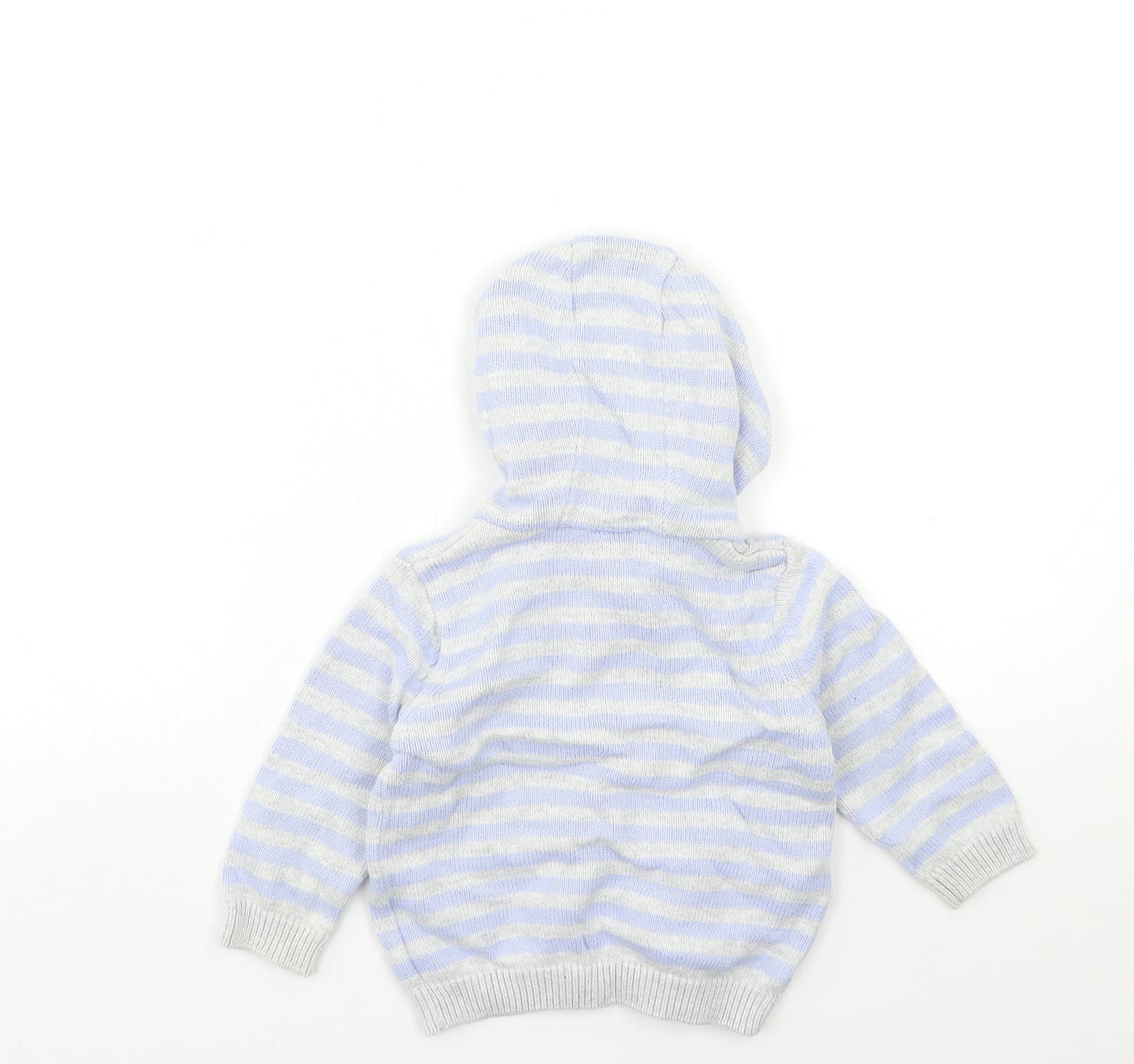 F&F Baby Blue Striped  Cardigan Jumper Size 9-12 Months
