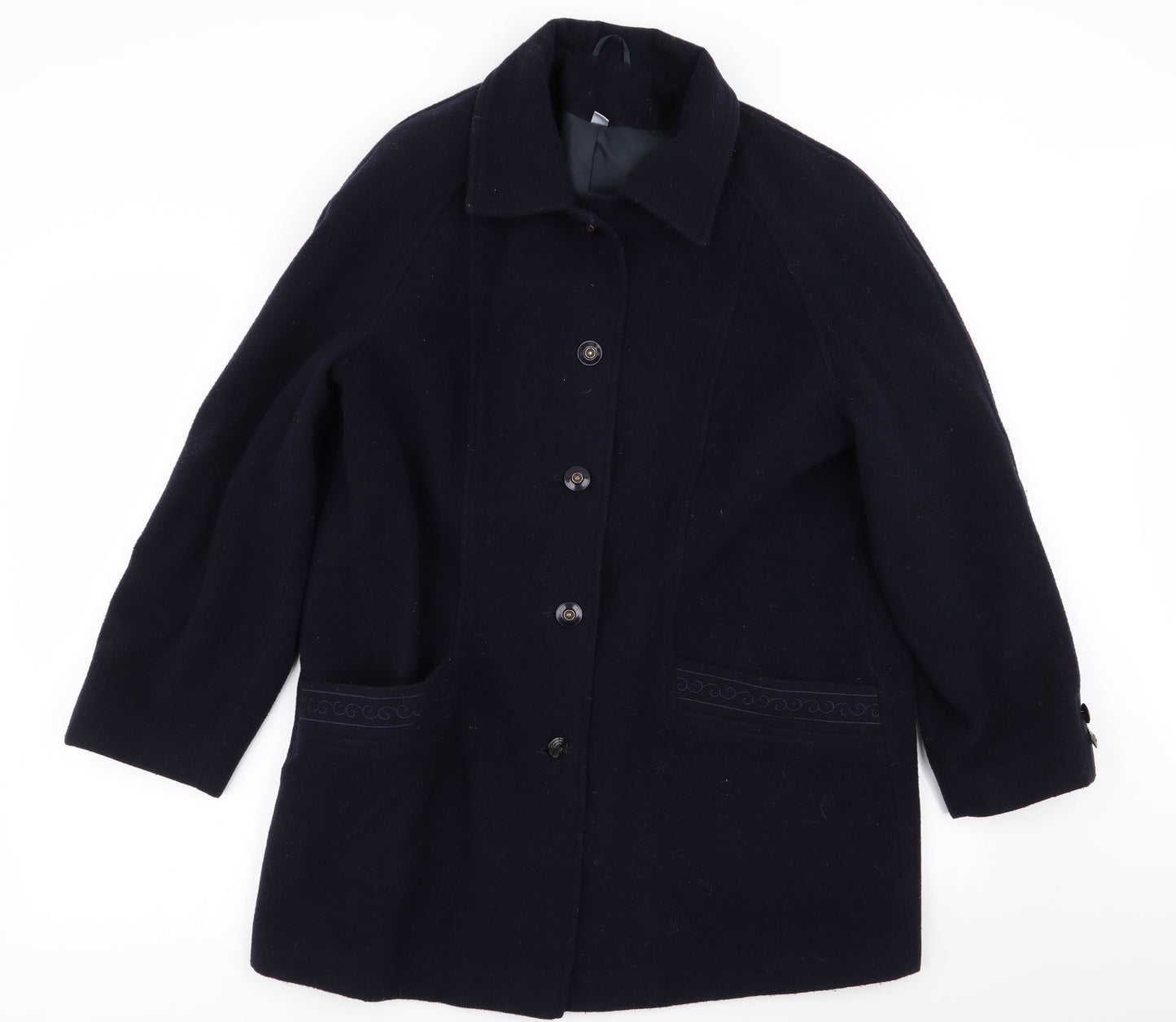 Preworn Womens Blue   Overcoat Coat Size 14
