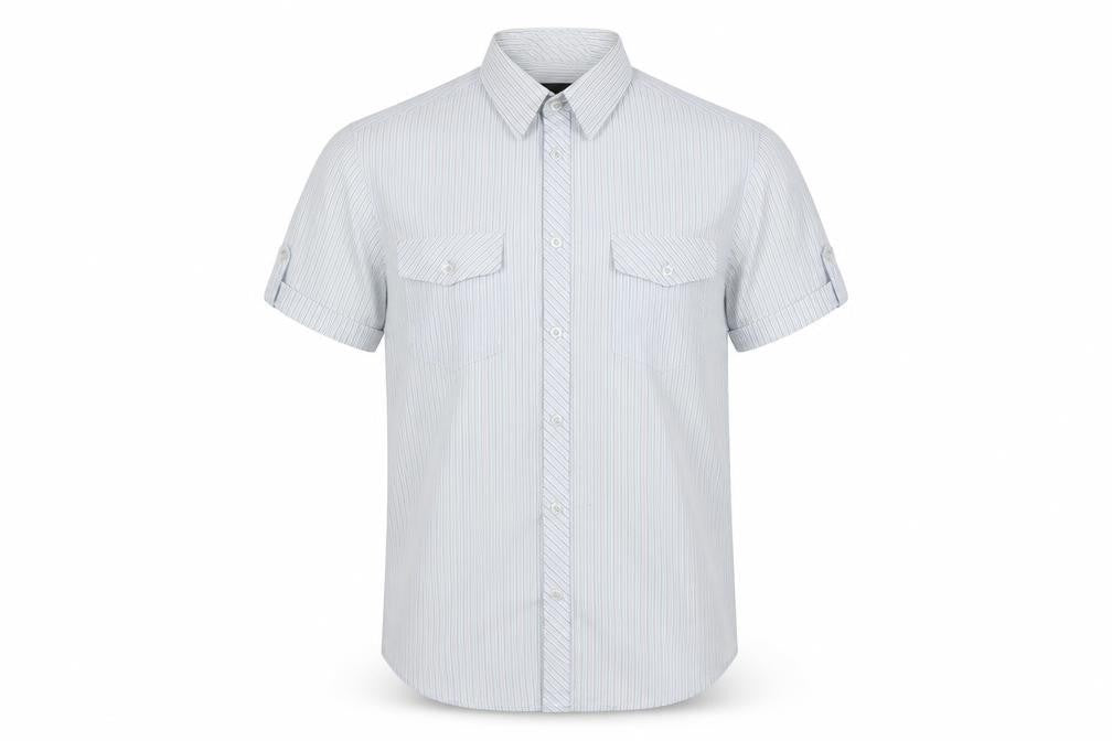 Carter Mens Blue Striped   Button-Up Size S