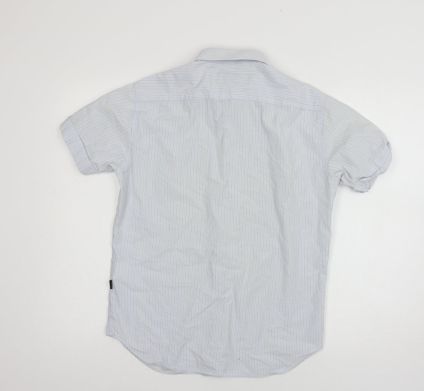 Carter Mens Blue Striped   Button-Up Size S