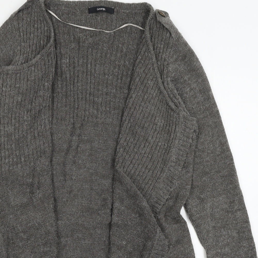 George Womens Grey  Knit Cardigan Jumper Size 10