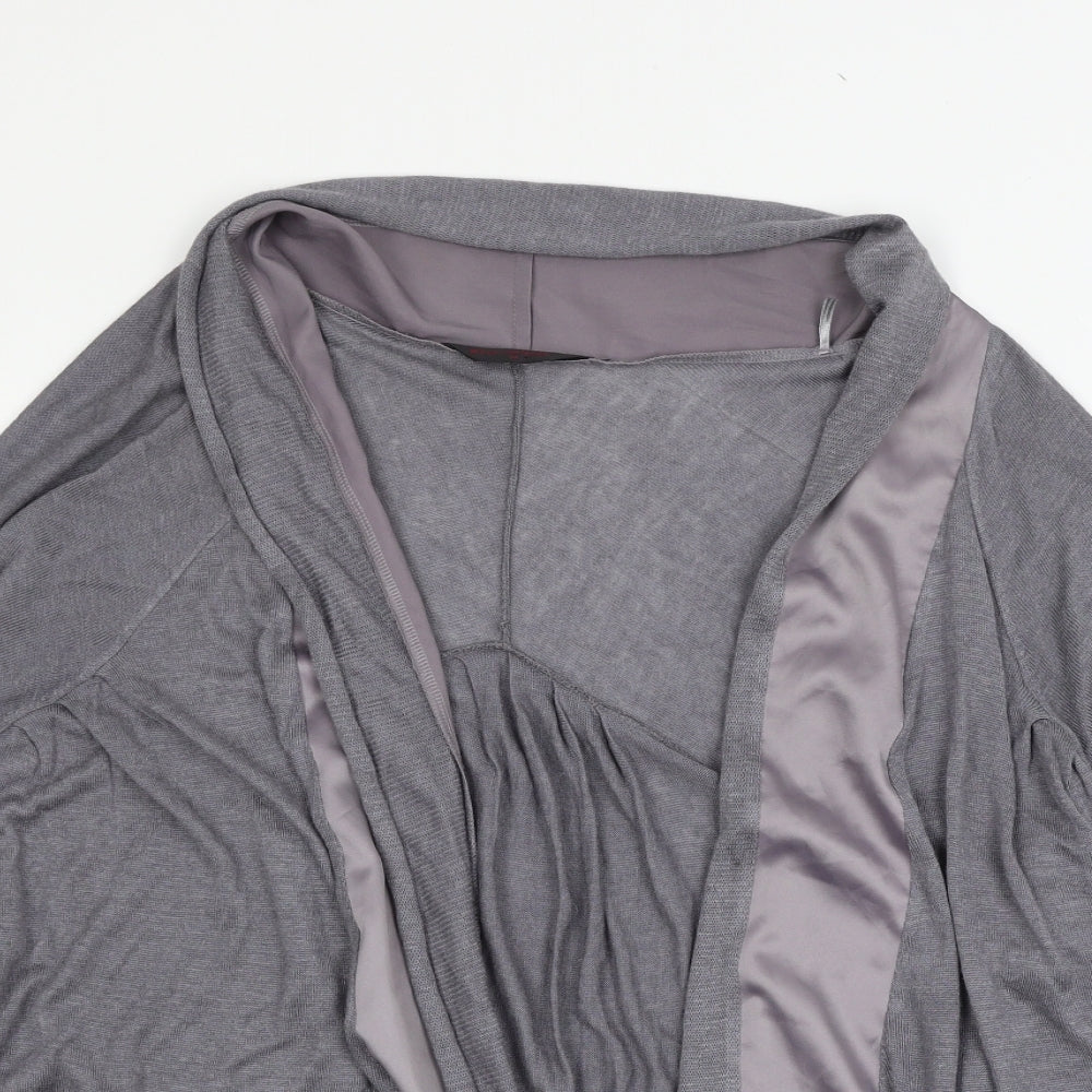 Miss Selfridge Womens Grey  Knit Cardigan Jumper Size 14