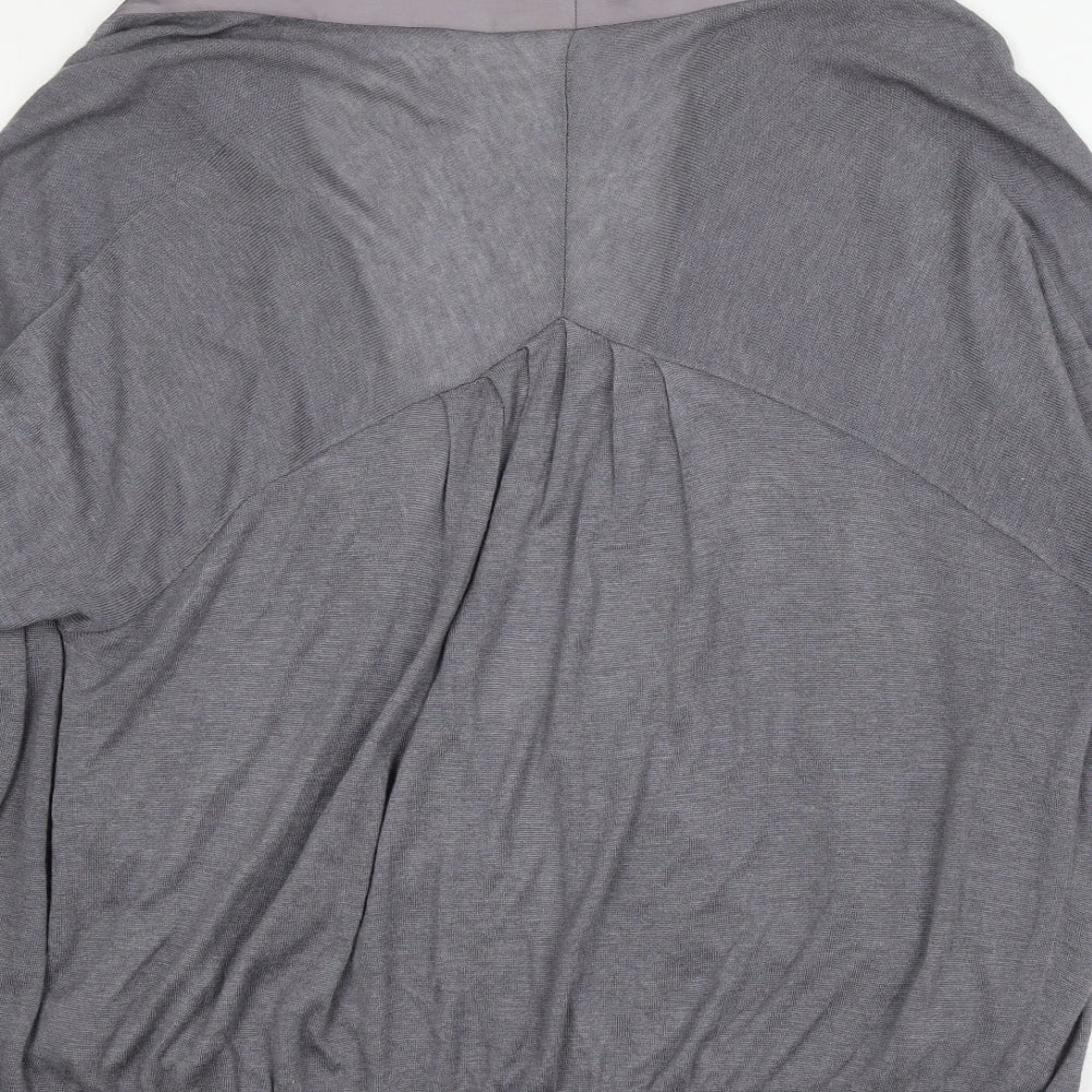 Miss Selfridge Womens Grey  Knit Cardigan Jumper Size 14