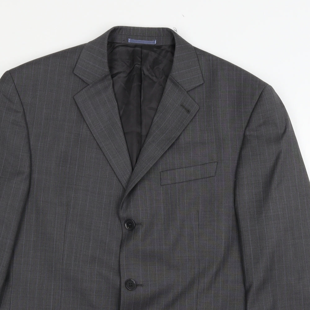 NEXT Mens Grey Striped  Jacket Suit Jacket Size L
