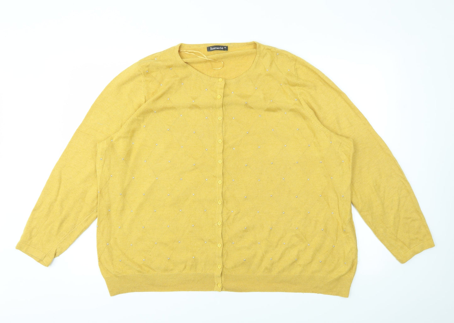 Bonmarché Womens Yellow   Full Zip Jumper Size XL