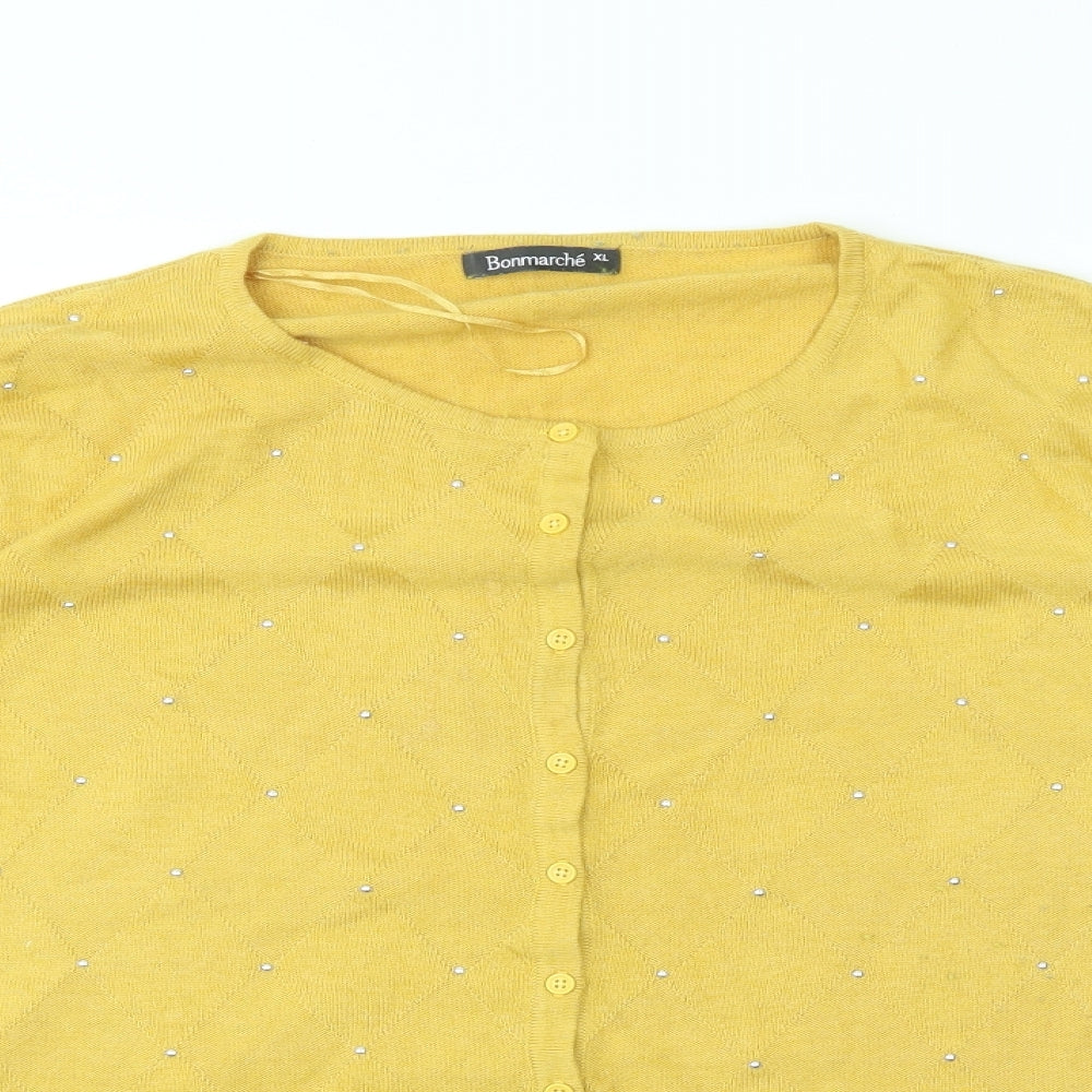 Bonmarché Womens Yellow   Full Zip Jumper Size XL