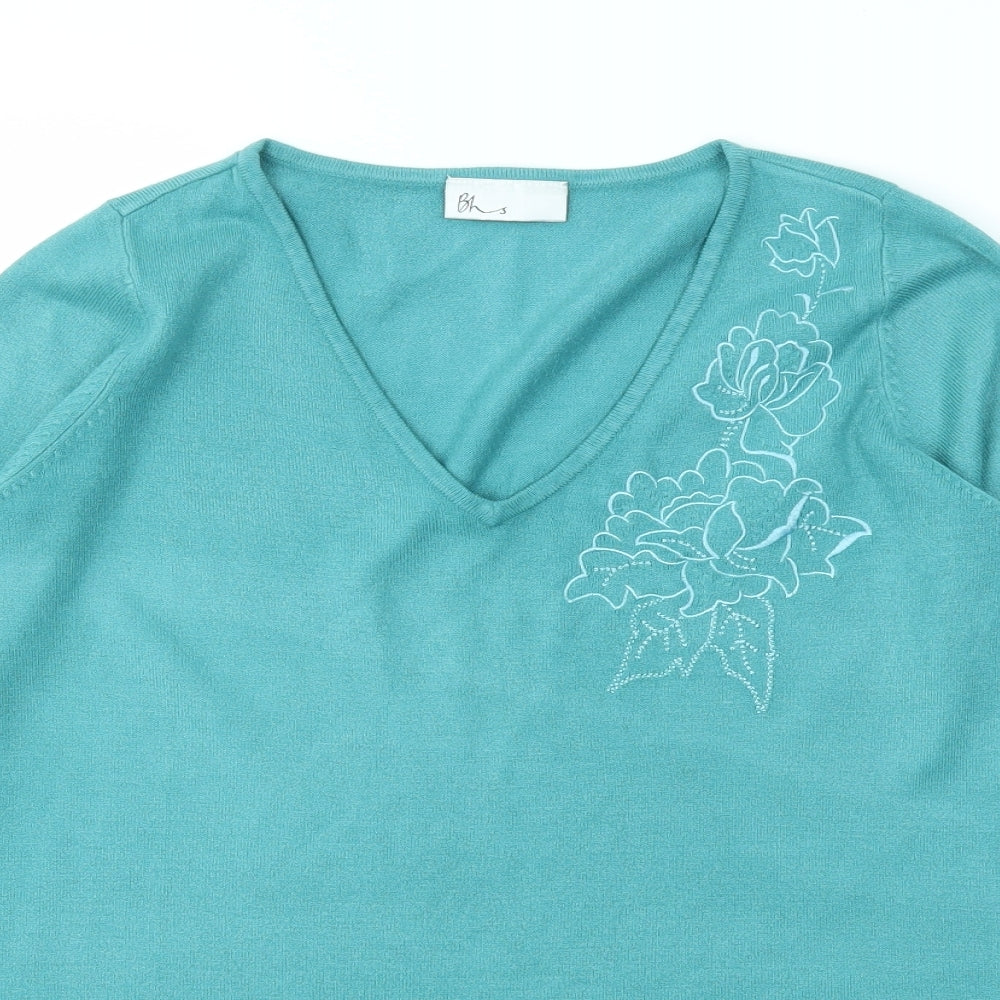 BHS Womens Green   Pullover Jumper Size 10