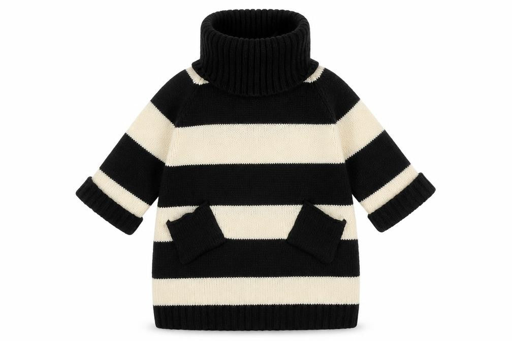 Warehouse Womens Black Striped Knit Pullover Jumper Size 10