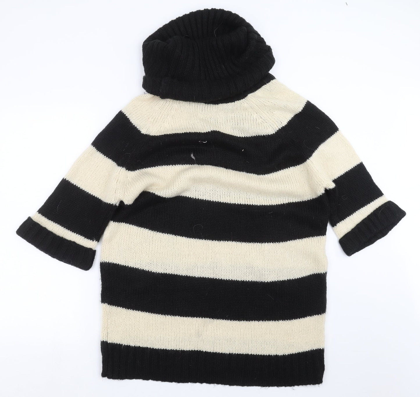 Warehouse Womens Black Striped Knit Pullover Jumper Size 10