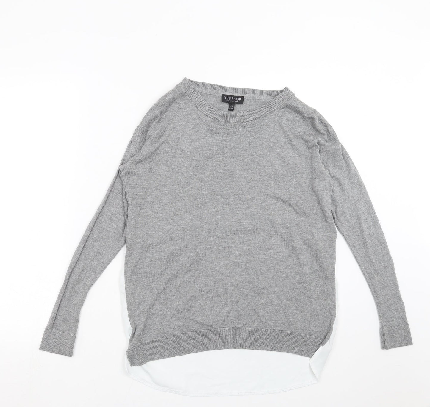 Topshop Womens Grey  Knit Pullover Jumper Size 8