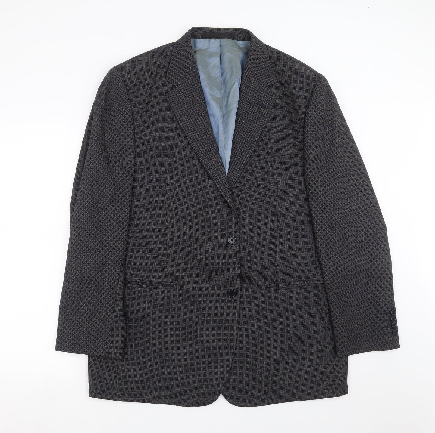 Marks and Spencer Mens Blue Check  Jacket Suit Jacket Size 44