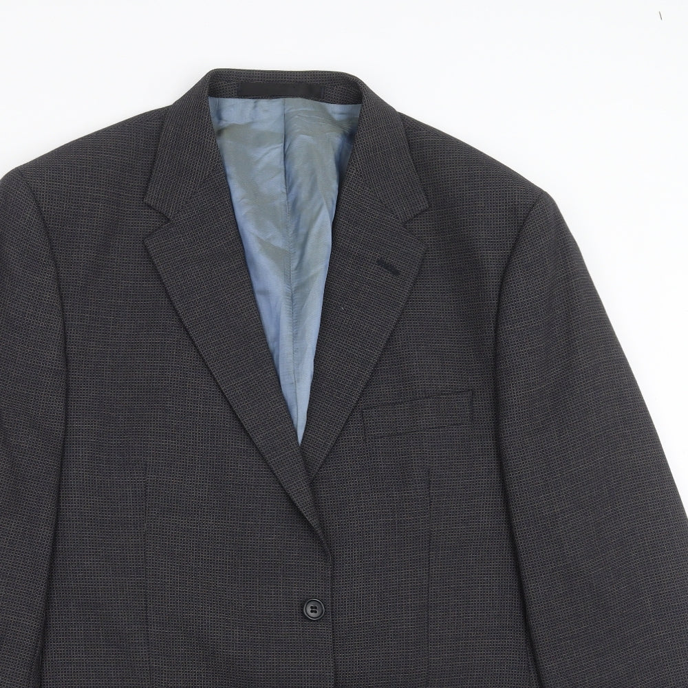 Marks and Spencer Mens Blue Check  Jacket Suit Jacket Size 44