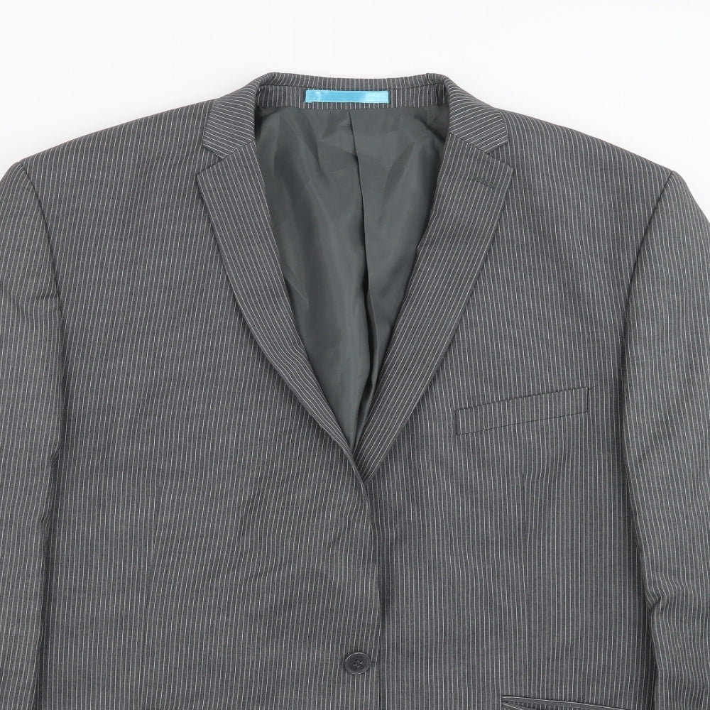 Burton Mens Grey Striped  Jacket Suit Jacket Size 48