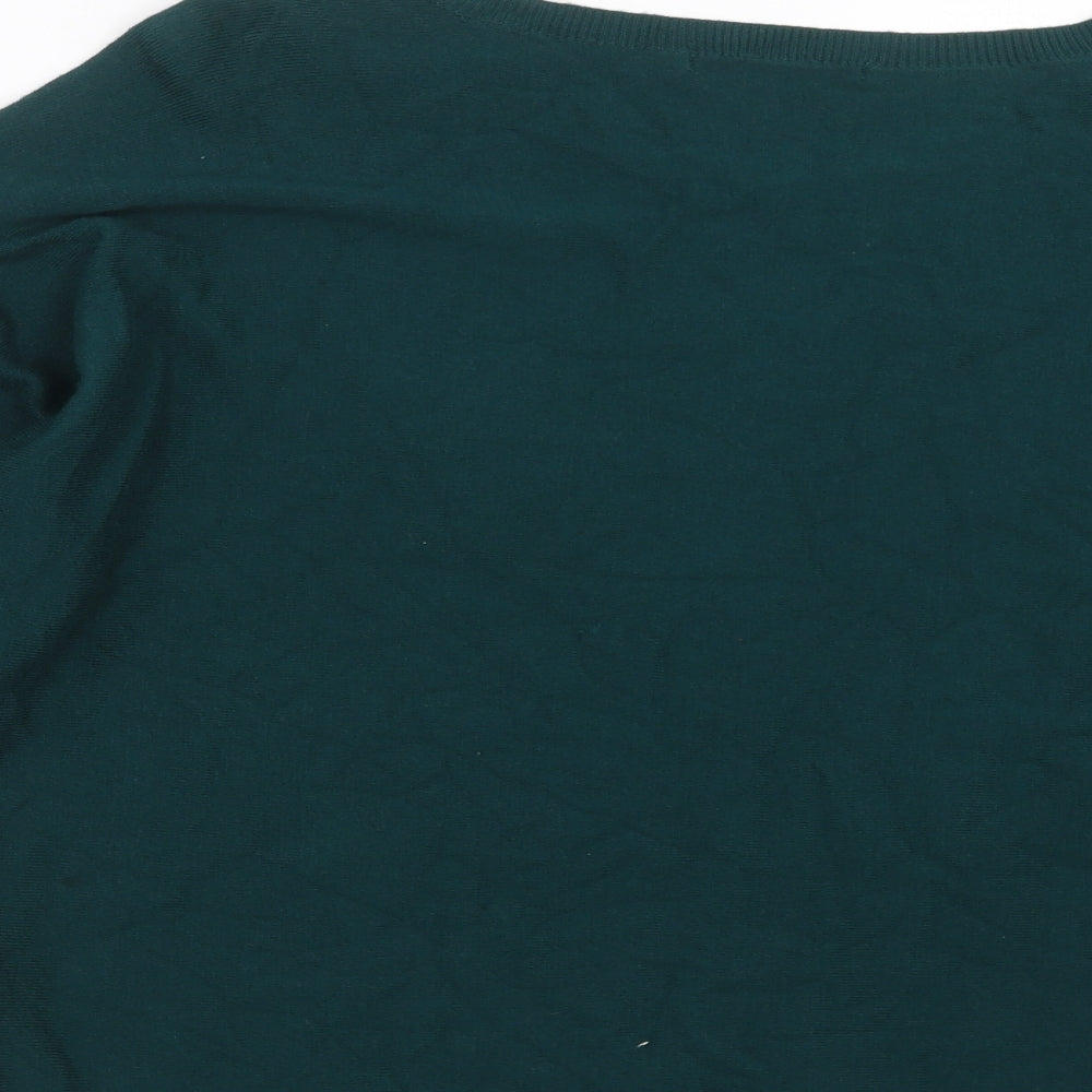 George Womens Green  Knit Pullover Jumper Size 14  - Button Sleeve Detail