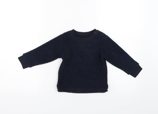 M&S Baby Blue  Fleece Pullover Jumper Size 12-18 Months