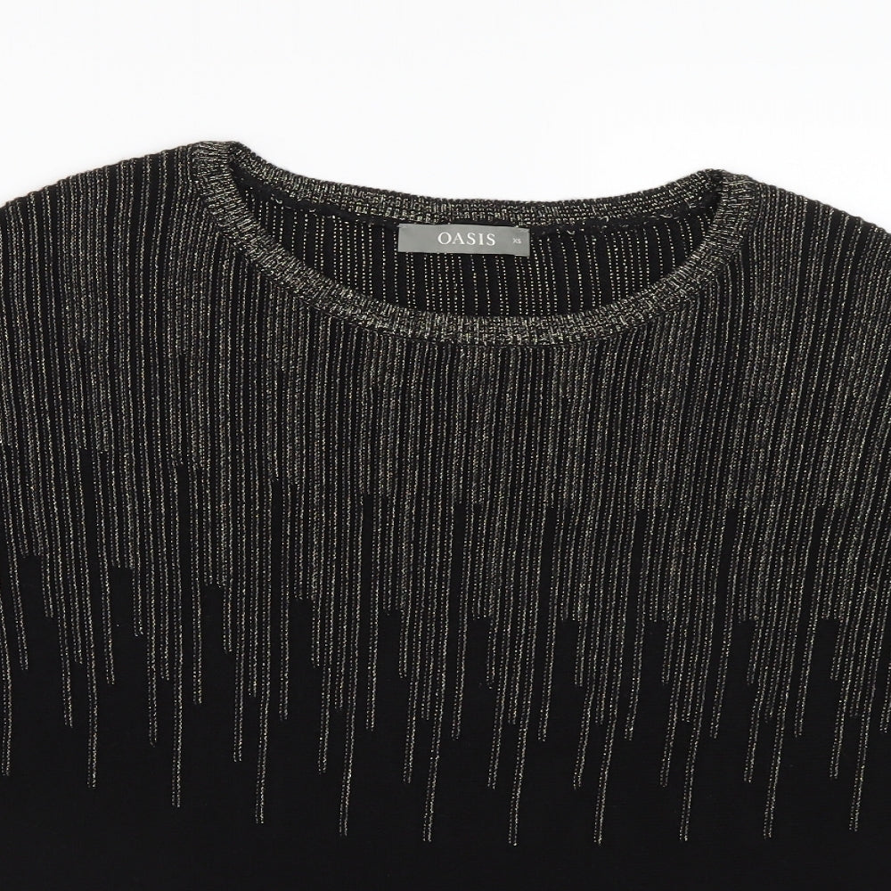 Oasis Womens Black  Knit Pullover Jumper Size XS