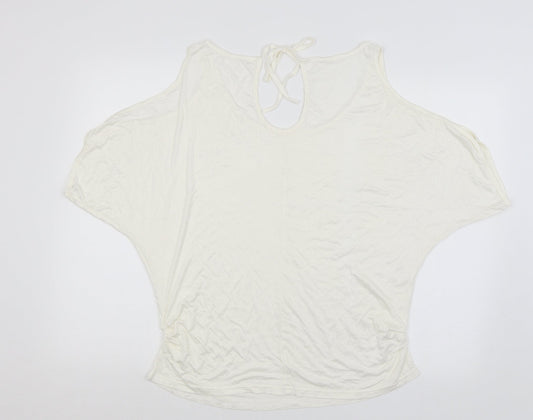Preworn Womens White   Basic T-Shirt Size 3XL