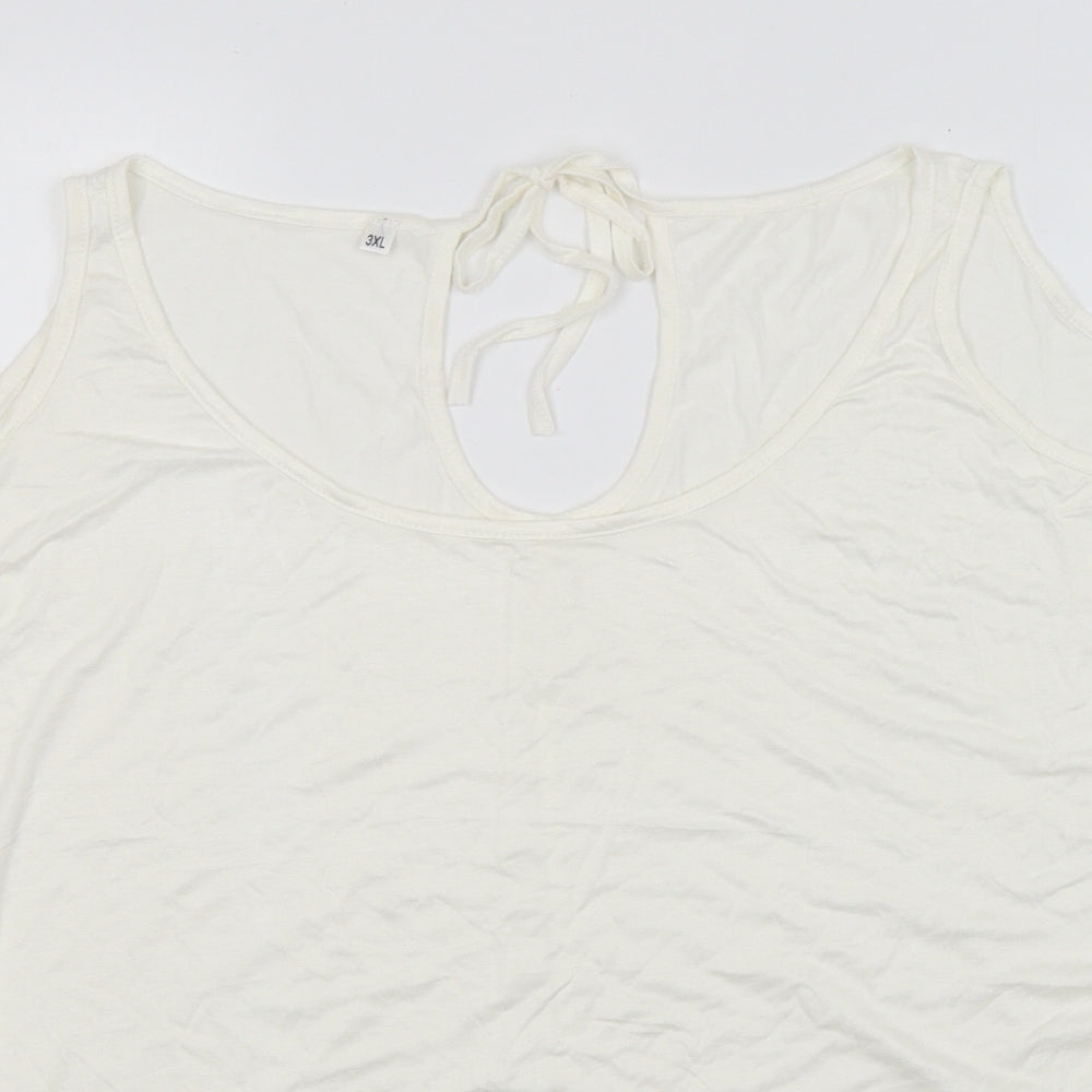 Preworn Womens White   Basic T-Shirt Size 3XL