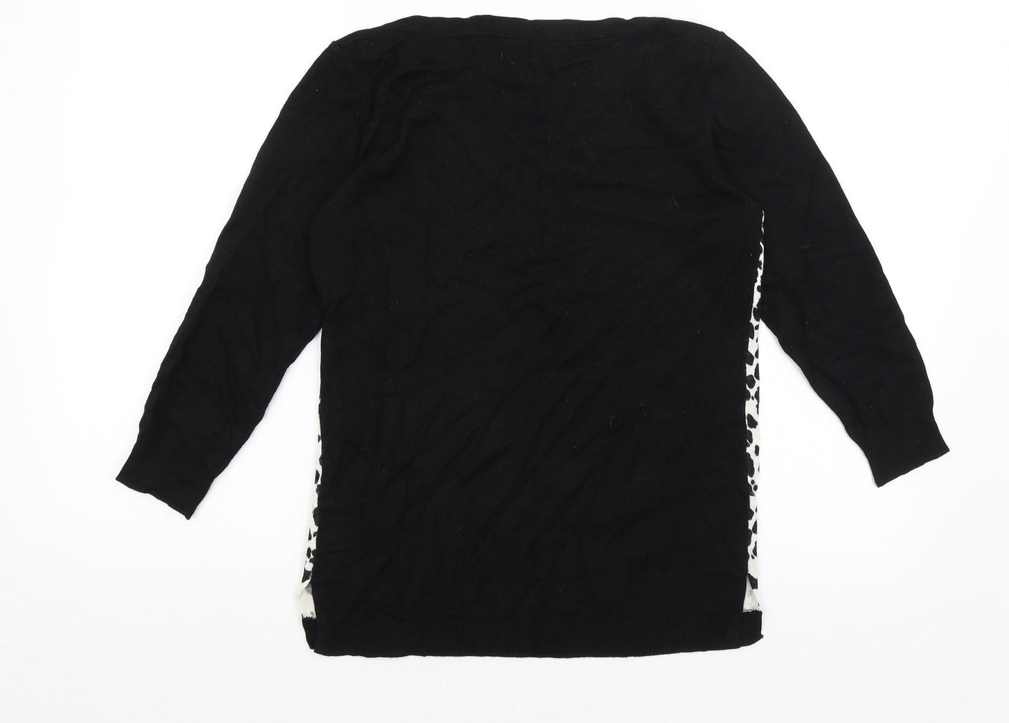 Papaya Womens Black Animal Print  Pullover Jumper Size 8