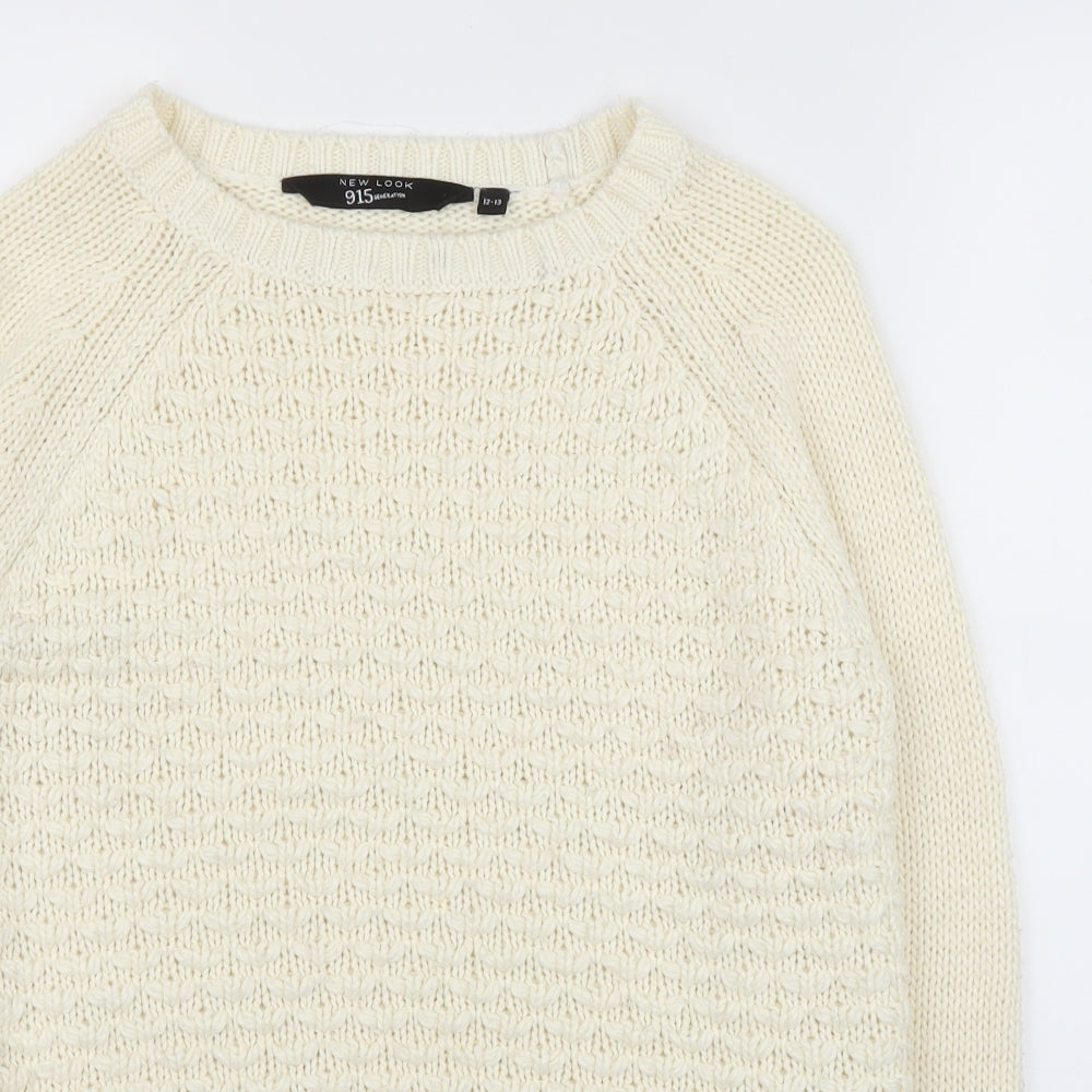 New Look Girls Ivory   Pullover Jumper Size 12 Years