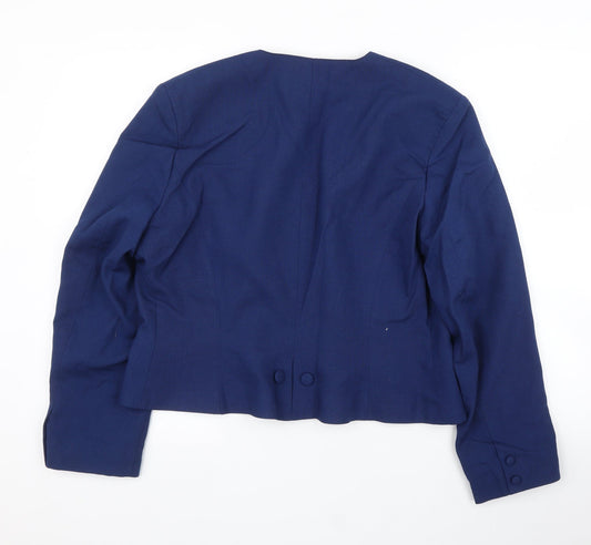 Features Womens Blue   Jacket Blazer Size 16