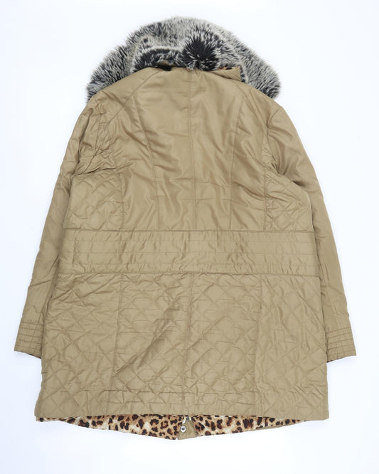 Joanna Hope Womens Beige   Quilted Coat Size 18