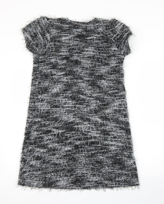 Yumi Womens Grey Floral  A-Line  Size M