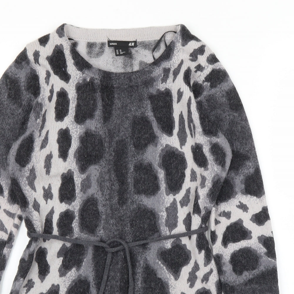 H&M Womens Grey Animal Print  Pullover Jumper Size XS  - Giraffe print