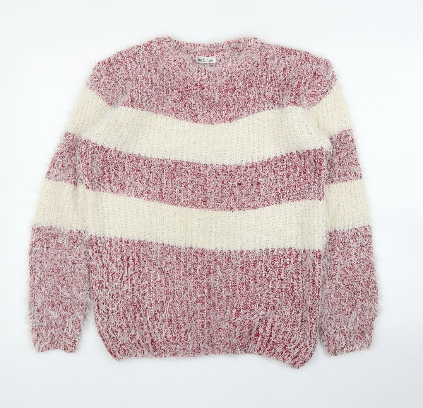 Hua & Huo Womens Red Striped  Pullover Jumper Size M